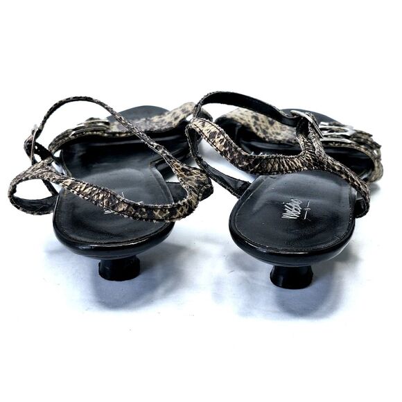 Mossimo Strappy Snakeskin Slide Kitten Heels with Buckles Sz 9.5 - Picture 6 of 10
